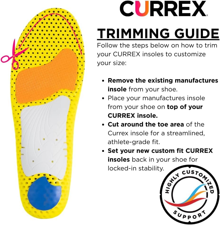 CURREX RunPro Insoles for Running Shoes, Arch Support Inserts to Help Reduce Fatigue, Prevent Injuries, Boost Performance for Men & Women (High Arch, Medium Size) - Image 6