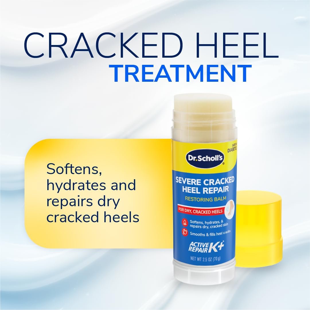 Dr. Scholl's Severe Cracked Heel Repair Restoring Balm 2.5oz, with 25% Urea for Dry, Cracked Feet, Heals and Moisturizes for Healthy Feet - Image 2