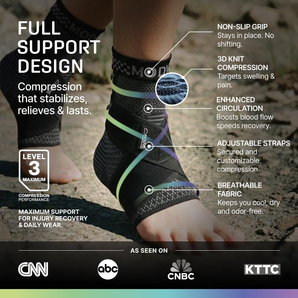 Modvel Foot & Ankle Brace Socks with Adjustable Support Strap – Compression Sleeve for Sprained Ankle, Plantar Fasciitis Relief Tendonitis & Arthritis, Stabilizing Foot & Ankle Support for Women & Men - Image 5