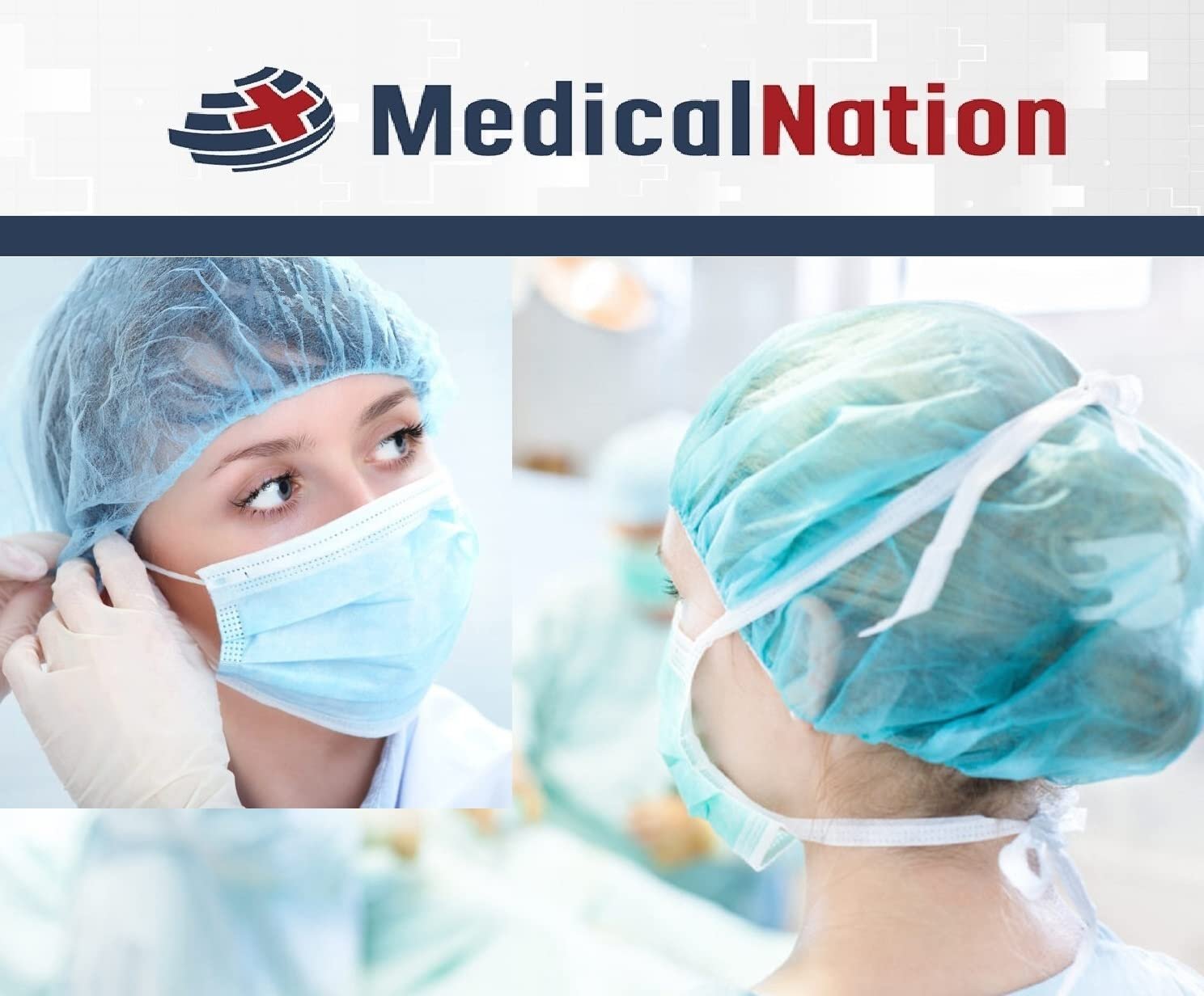 MEDICAL NATION 24" Disposable Bouffant Caps Hair Net | CASE OF 1000, BLUE | Non-Woven, Non-Pleated Hairnets | Perfect for Medical, Hospital, Labs, Nurse, Tattoo, Food Service, Cooking | Blue, Size 24" - Image 9