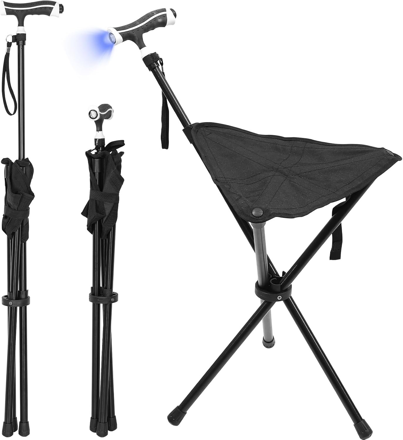 Cane with Seat Foldable Lightweight...