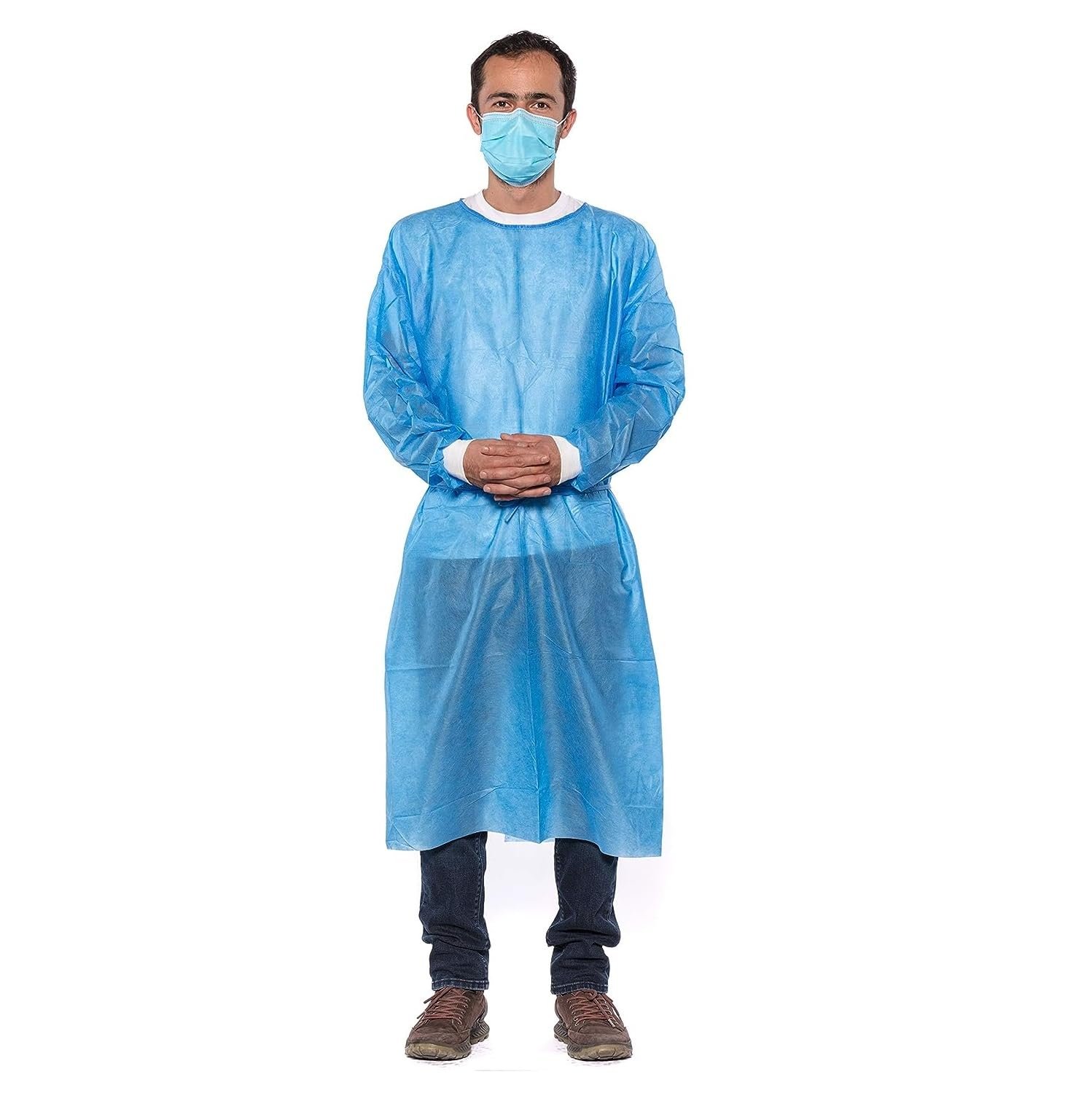 5 Pack Blue Medical Isolation Gowns...
