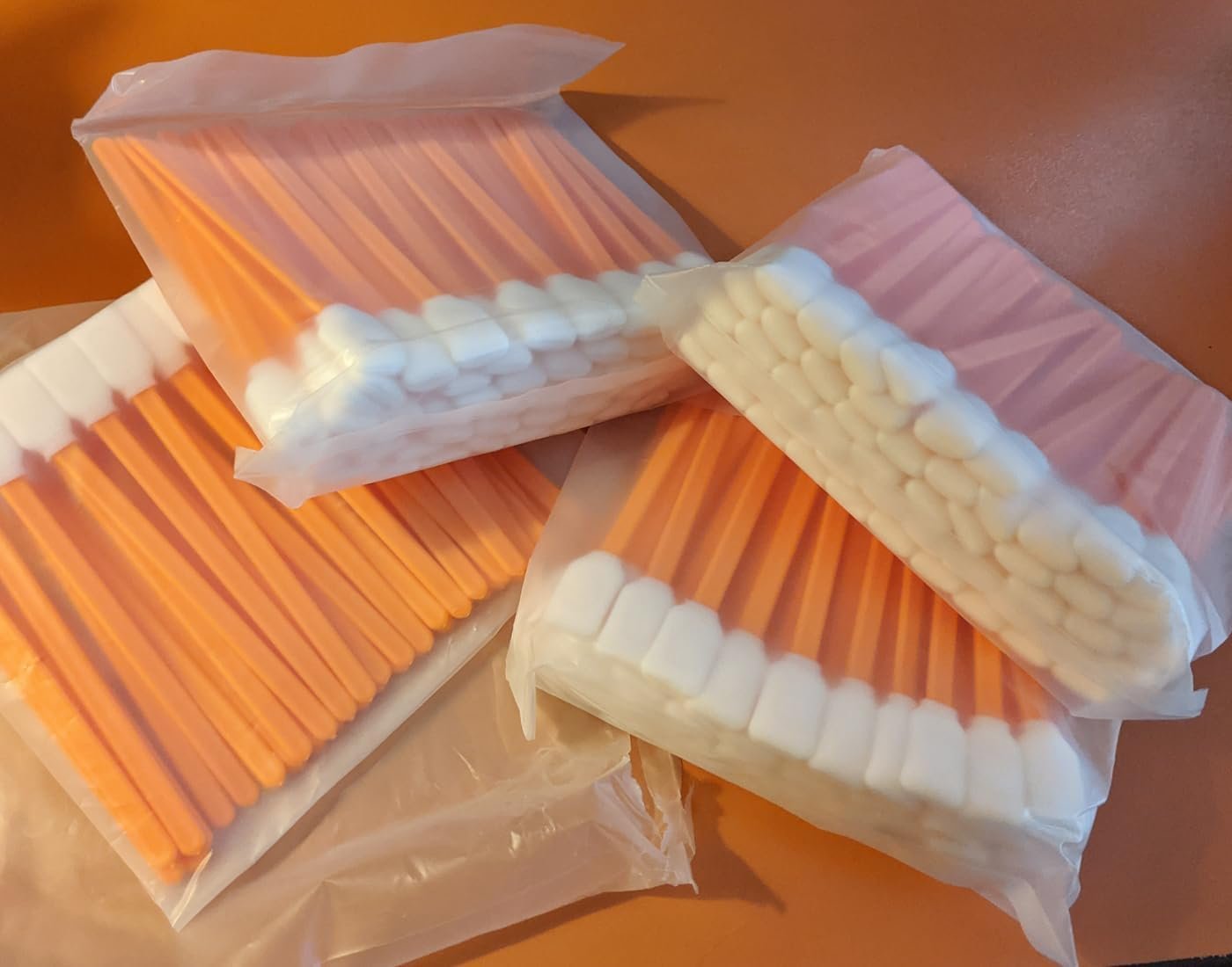 Wellgler's Foam Cleaning Swabs, Lint-Free Swabs for Precision Electronics, Camera, Optical Lens & Inkjet Printer Cleaning (200pcs Orange) - Image 2