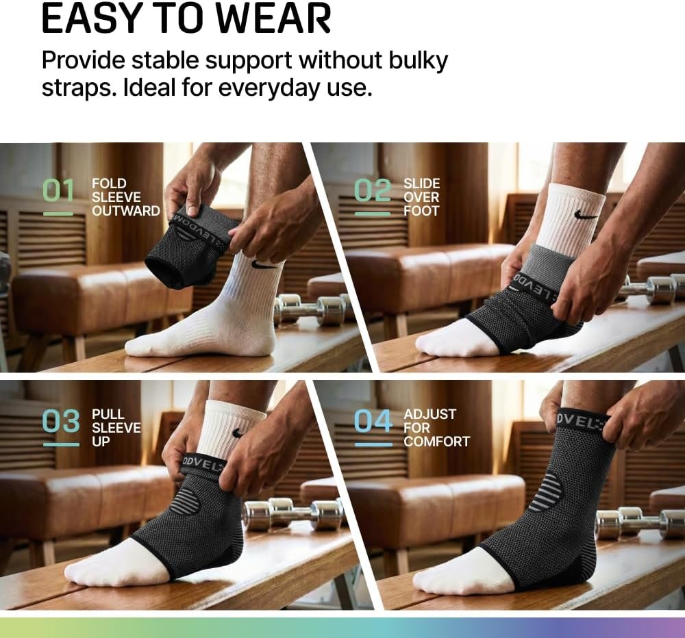 Modvel Foot & Ankle Brace Socks for Sprained Ankle Compression Sleeve - Foot Support for Women & Men - Tendonitis & Arthritis Ankle Brace Sports Running, Torn Ligaments & Women Stabilizing Ankle Wrap - Image 7