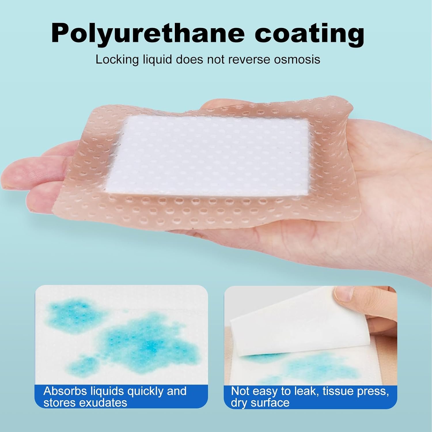 40Pcs Silicone Foam Dressing 4x4 Gentle Border, Waterproof Silicone Bandages for Wounds Care, Bed Sore Patches, Super Absorbent Wound Dressing, Self Adhesive Pressure Sore Pads - Image 5
