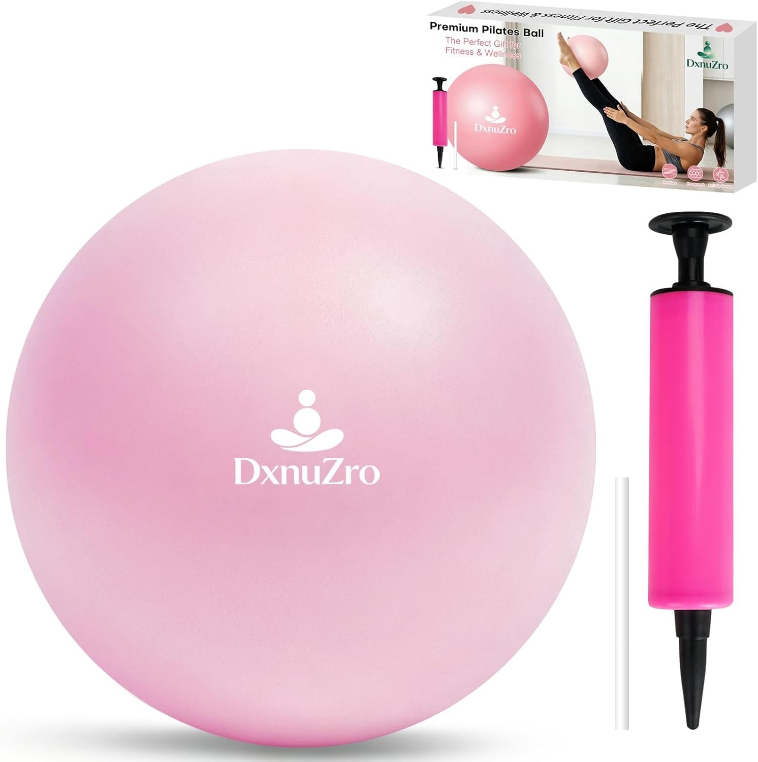 9 Inch Pink Pilates Ball, Exercise ...