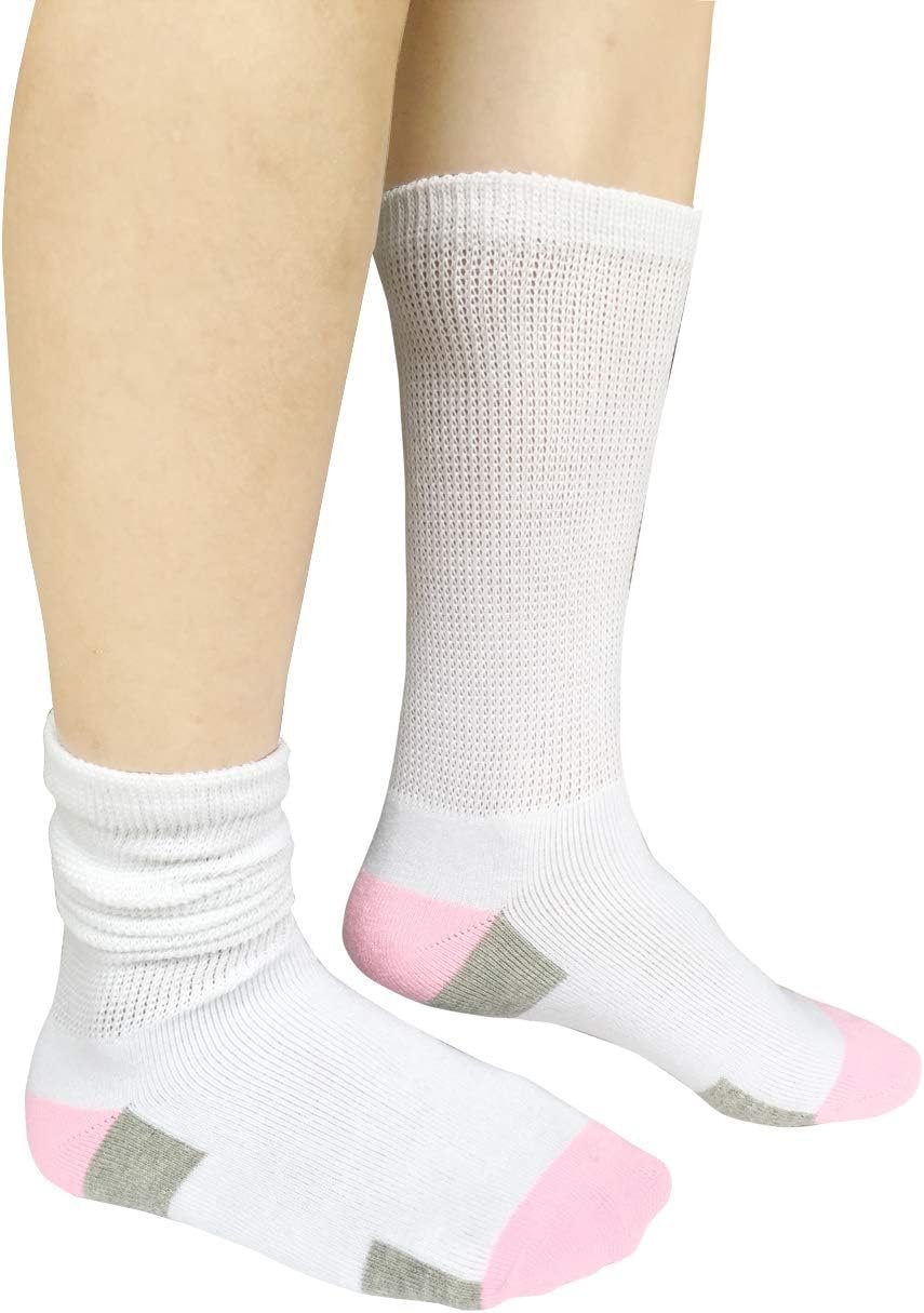 SYOLLAVE Women Diabetic Socks Non-Binding Wide Top Loose Fitting Medical Hospital Socks for Diabetes Edema Thick Ankle Crew Socks Casual Dress Sox - Image 6