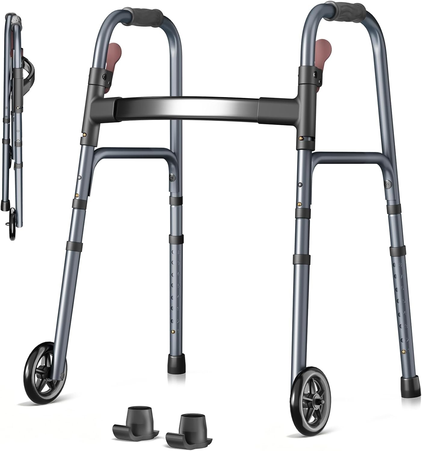 Folding Walker for Seniors, Rolling...