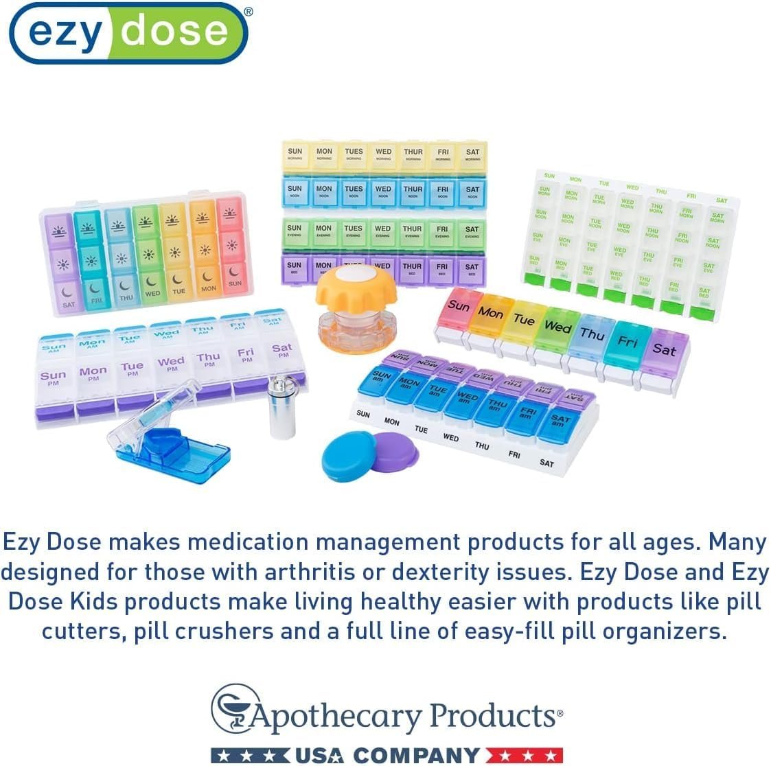 Ezy Dose Weekly (7-Day) AM/PM Pill Organizer, X-Large Case, Blue/Purple - Image 8