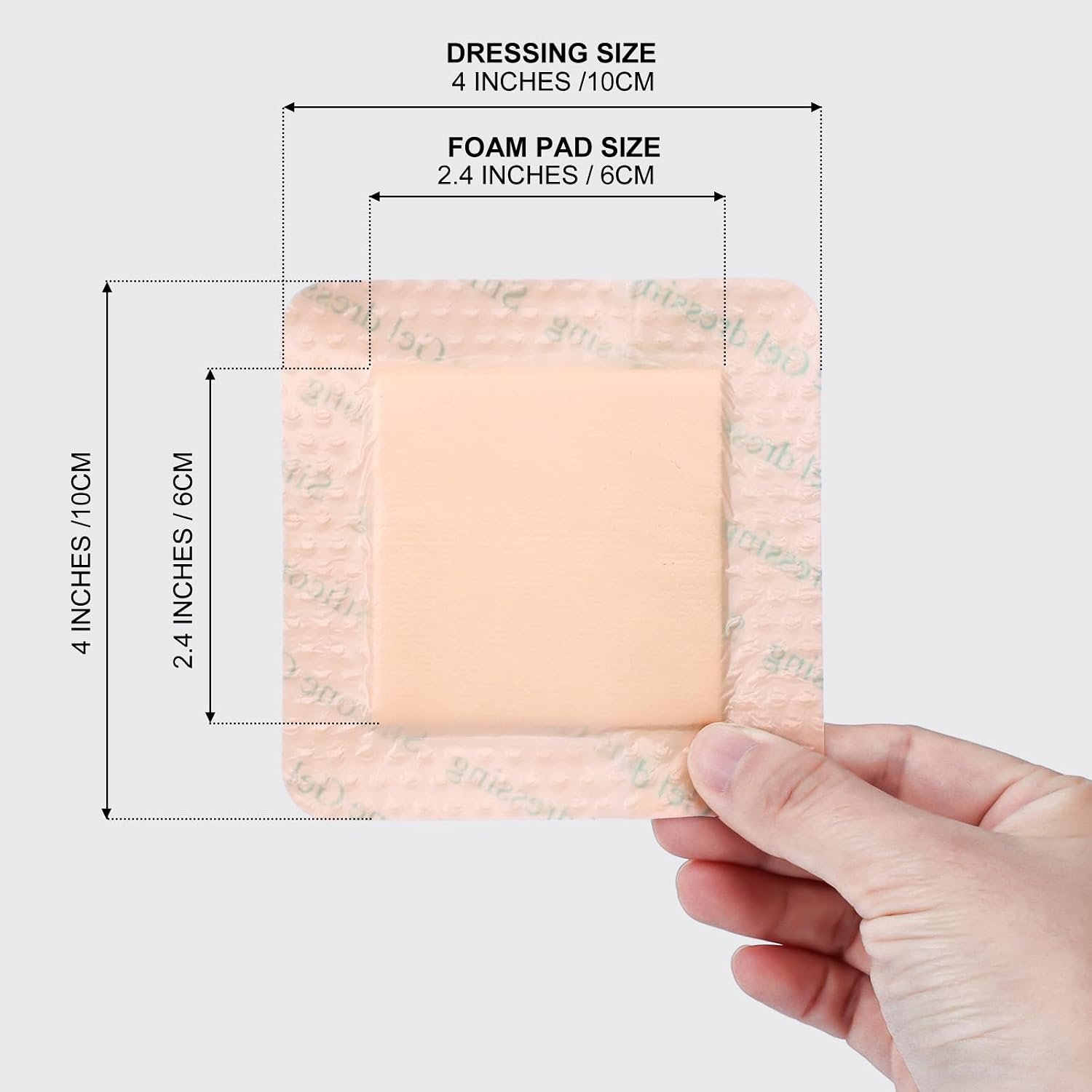 40Pcs Silicone Foam Dressing 4x4 Gentle Border, Waterproof Silicone Bandages for Wounds Care, Bed Sore Patches, Super Absorbent Wound Dressing, Self Adhesive Pressure Sore Pads - Image 7