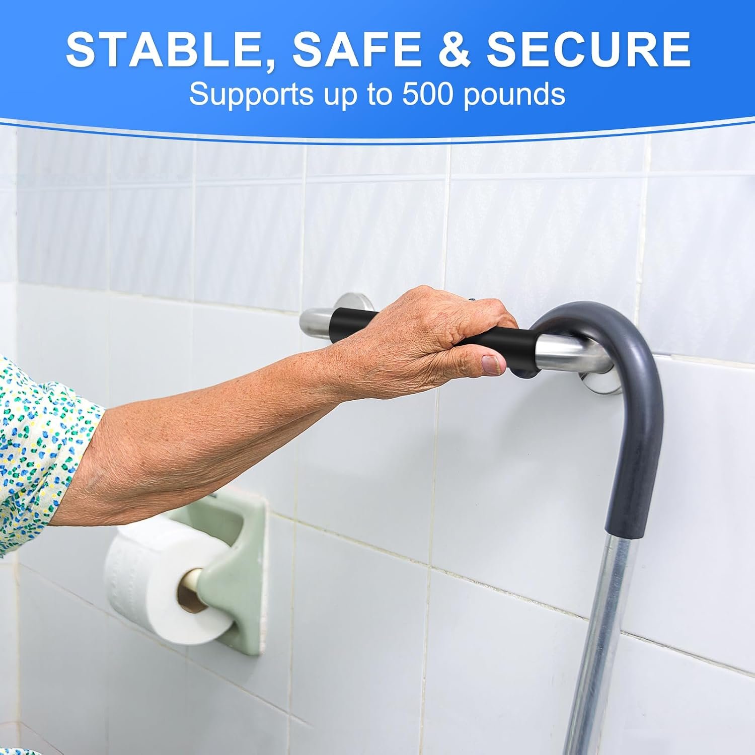 Gotega 16 Inch Shower Grab Bars for Seniors, Anti Slip Handicap Grab Bars - Image 2