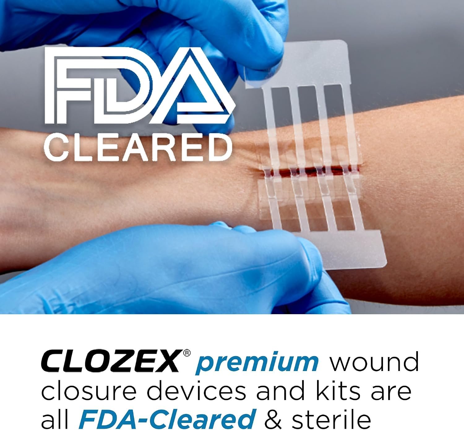 Clozex Emergency Laceration Kit - Repair Wounds Without Stitches, Skin Closure Device for a Wound Up to 1 1/2 Inches Length. Complete Kit to Clean, Close, & Cover Wounds - Image 3