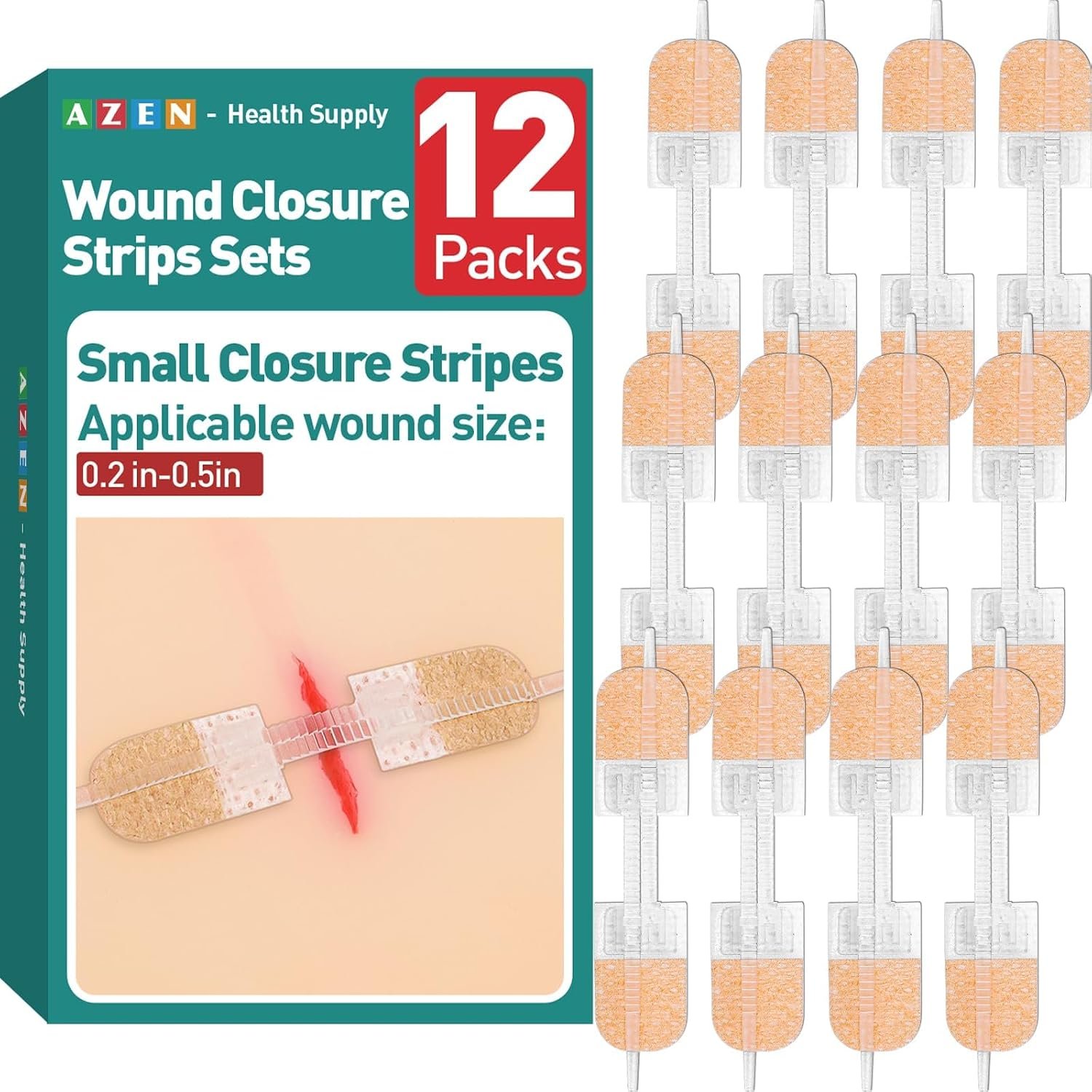 AZEN 12 Pack Emergency Wound Closur...