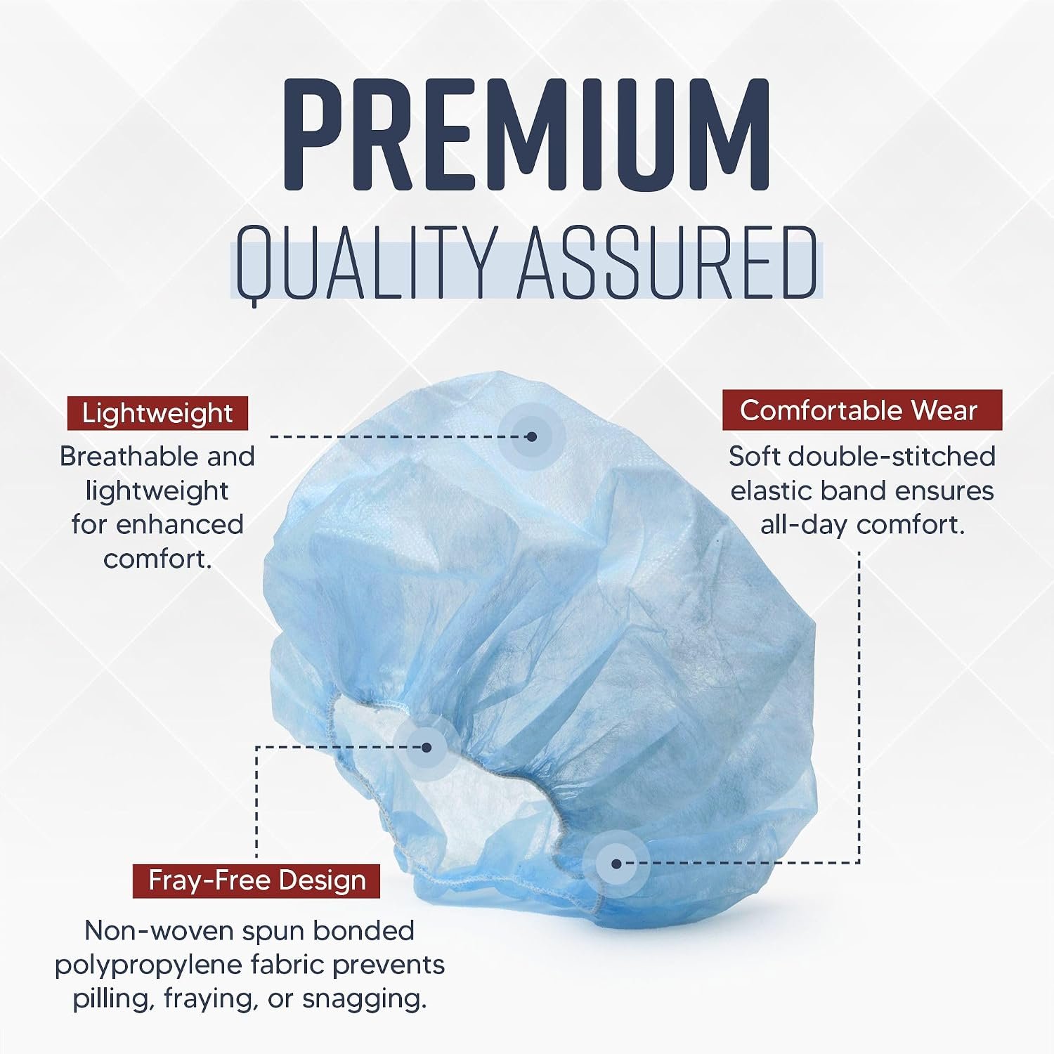 MEDICAL NATION 24" Disposable Bouffant Caps Hair Net | CASE OF 1000, BLUE | Non-Woven, Non-Pleated Hairnets | Perfect for Medical, Hospital, Labs, Nurse, Tattoo, Food Service, Cooking | Blue, Size 24" - Image 4