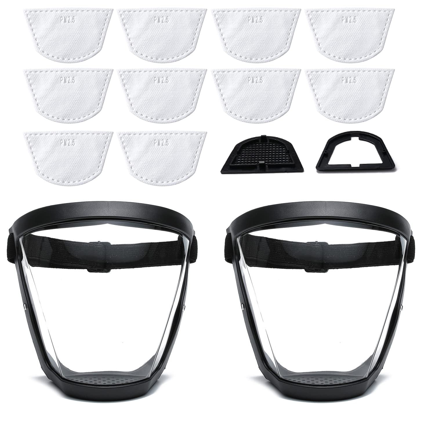 2 Pack Plastic Face Shield, Full Sa...