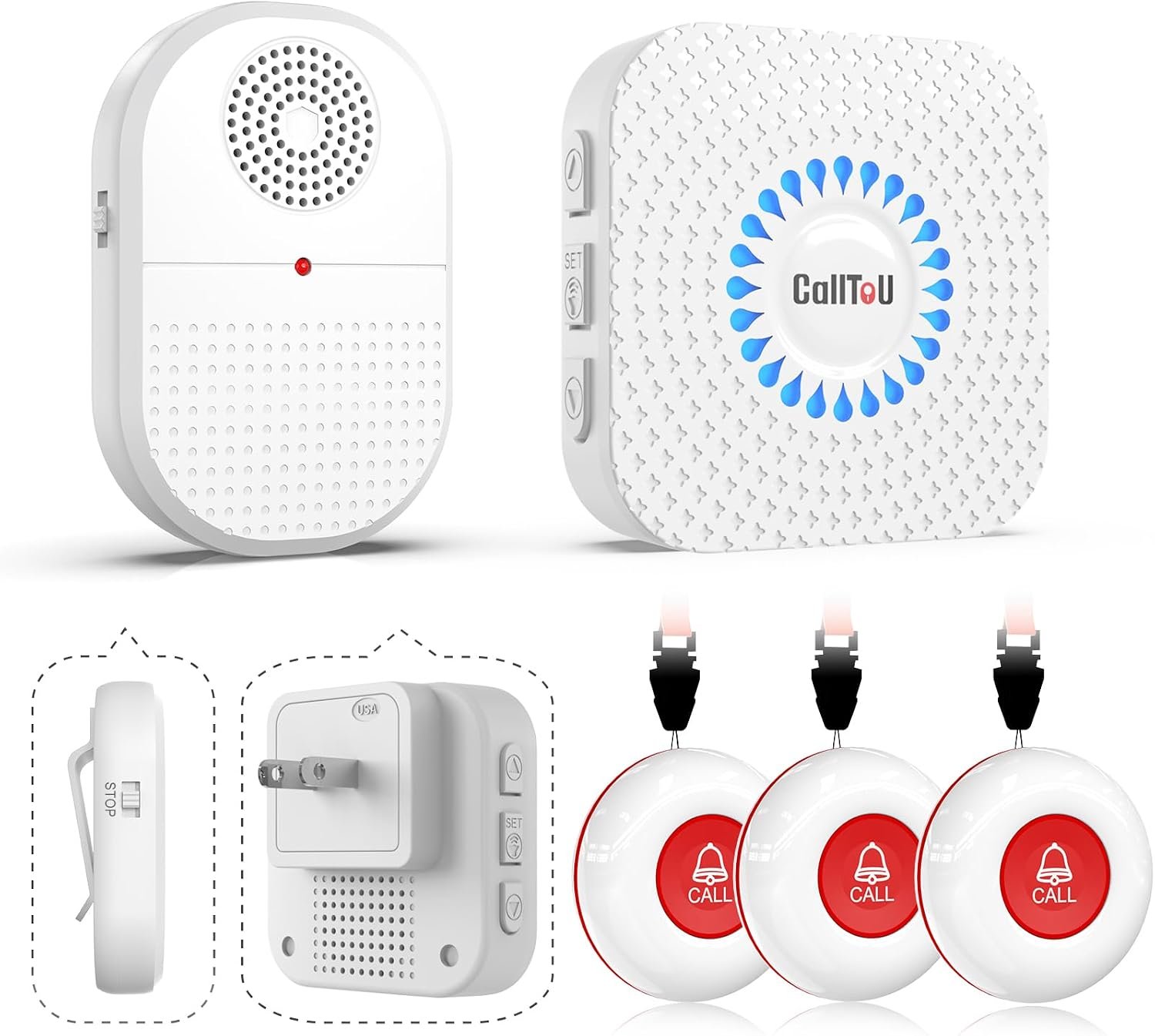 CallToU Caregiver Pager, 3 Emergenc...