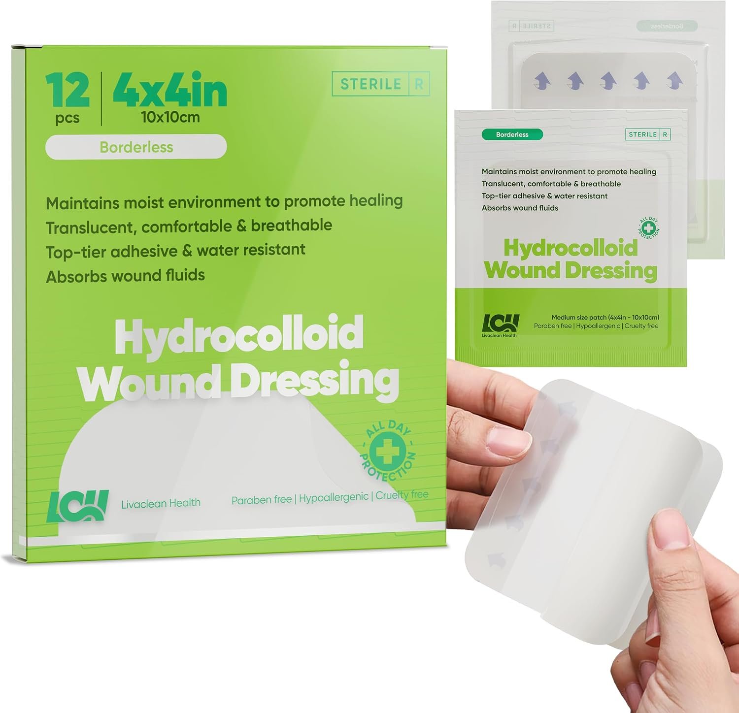 12 CT 4″ x 4″ Hydrocoll...