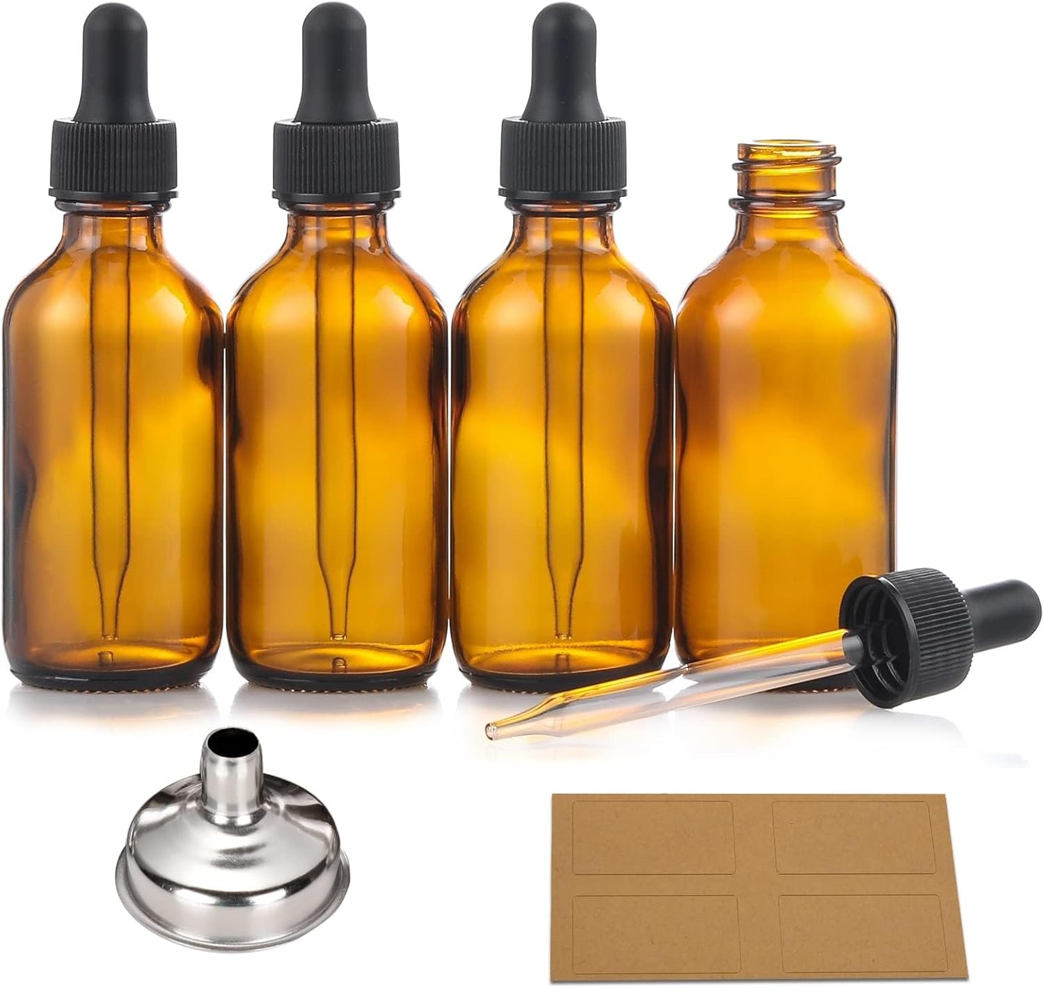 4 Pack, 2 oz Bottles with Dropper &...
