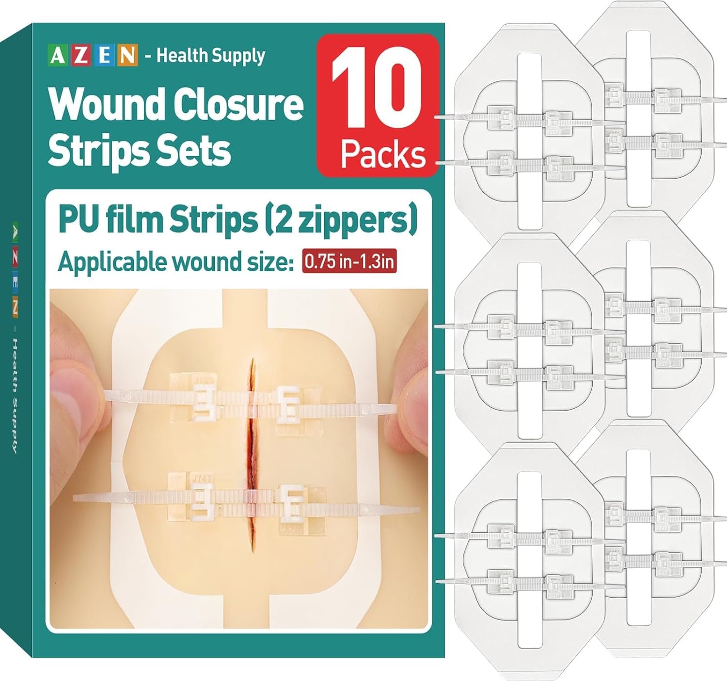 AZEN 10 Pack Emergency Wound Closur...