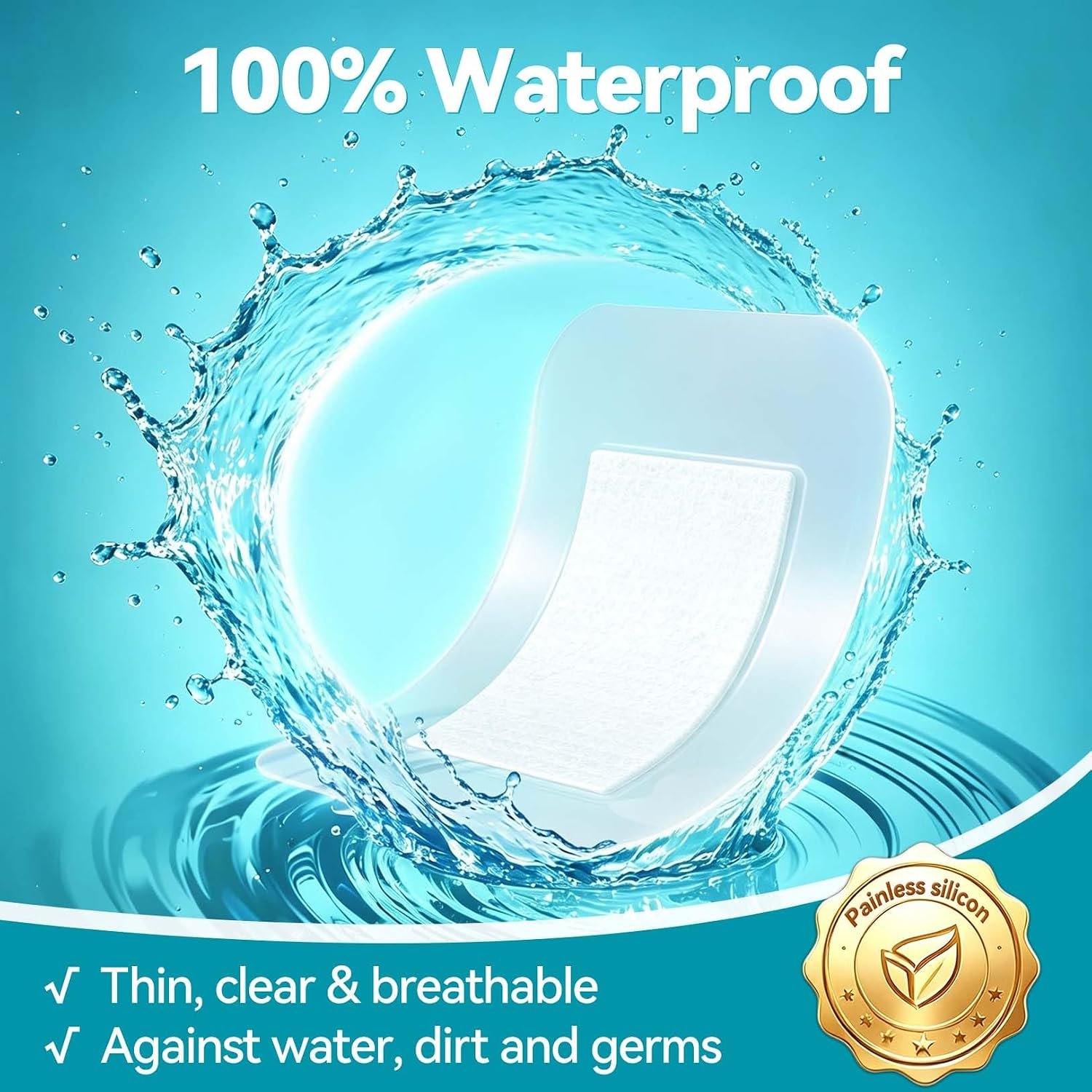Dimora Silicone Transparent Waterproof Bandage with Absorbent Pad, Large 3.5" x 4" Sterile Wound Dressing, Hypoallergenic Latex-Free, Breathable Film Bandages for Sensitive Skin, 20 Count - Image 2