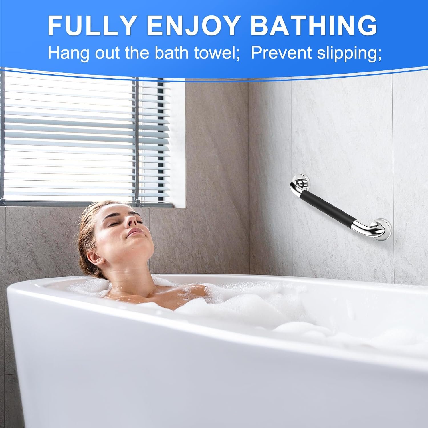 Gotega 16 Inch Shower Grab Bars for Seniors, Anti Slip Handicap Grab Bars - Image 7