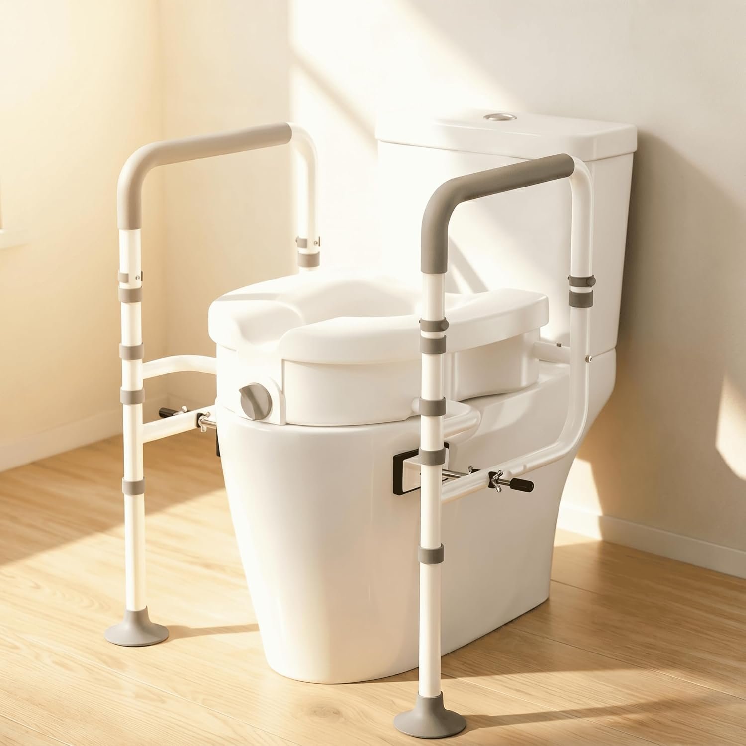 Raised Toilet Seat with Handles, El...