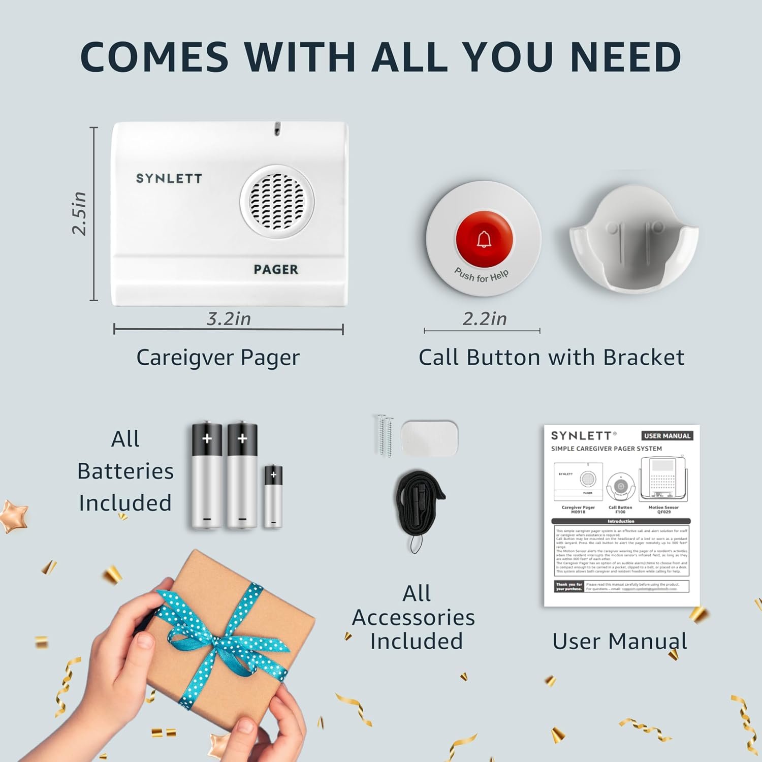 Wireless Battery-Powered Caregiver Pager System with Call Button - Image 7