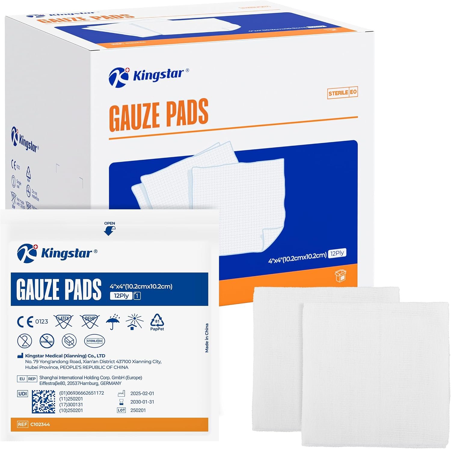 100 Pack Sterile Gauze Pads 4×...