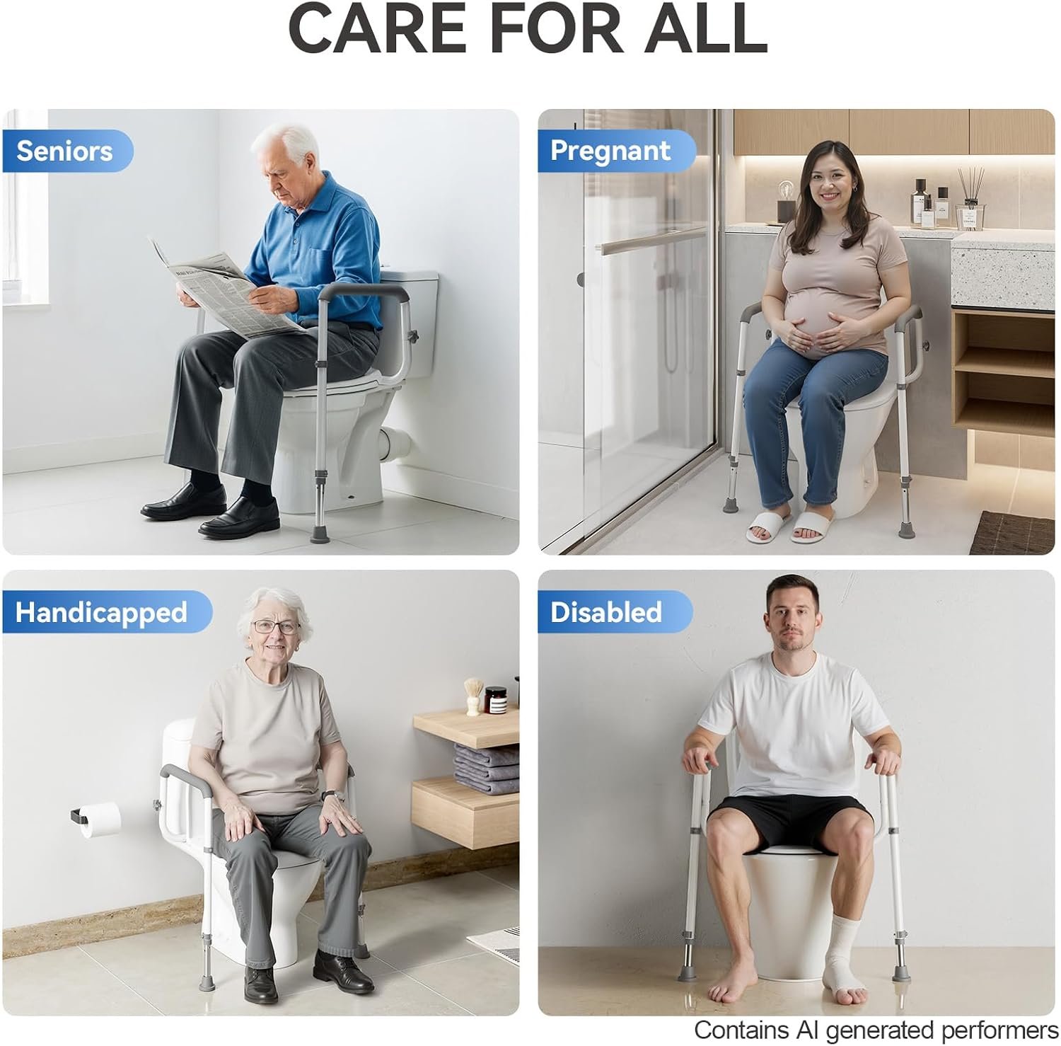 Loyoda Toilet Safety Rail, Adjustable Height & Width, 350 lbs for Seniors - Image 7