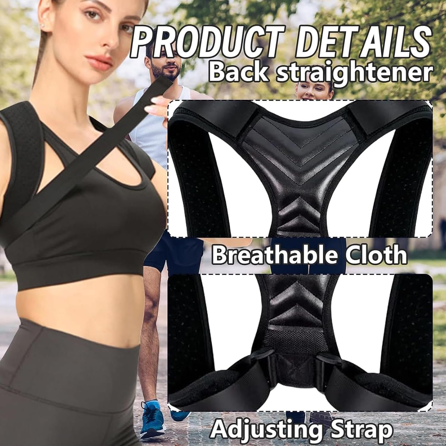 Posture Corrector for Women, Back Straightener for Men, Upper Back Support Brace, Adjustable Shoulder Corrector for Improving Back and Neck Posture Relief Pain - Image 2