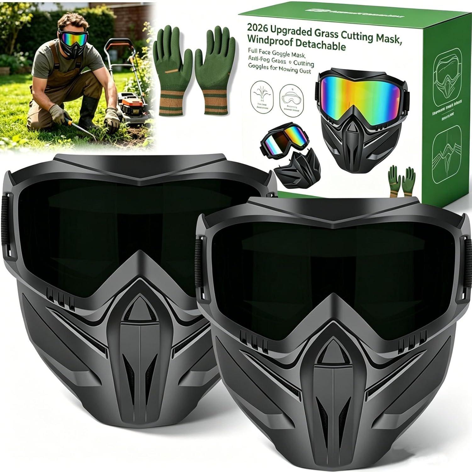 2026 Upgraded Grass Cutting Mask, A...