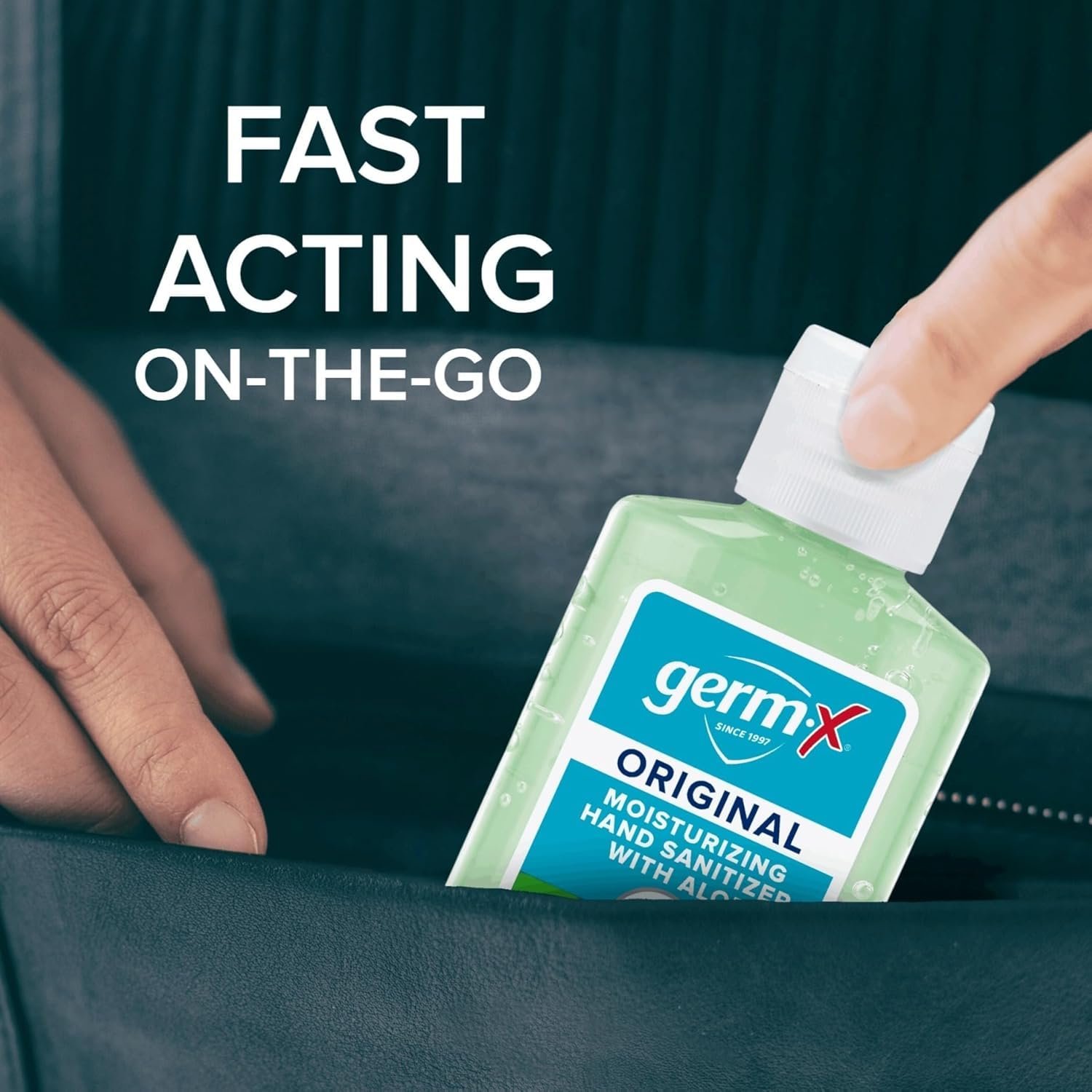 Germ-X Original Hand Sanitizer, 2 Fl Oz (Pack of 24), Less Drying Moisturizing Gel with Aloe and Vitamin E, No Rinse Formula, Bulk Mini Travel Size for On-The-Go - Image 6