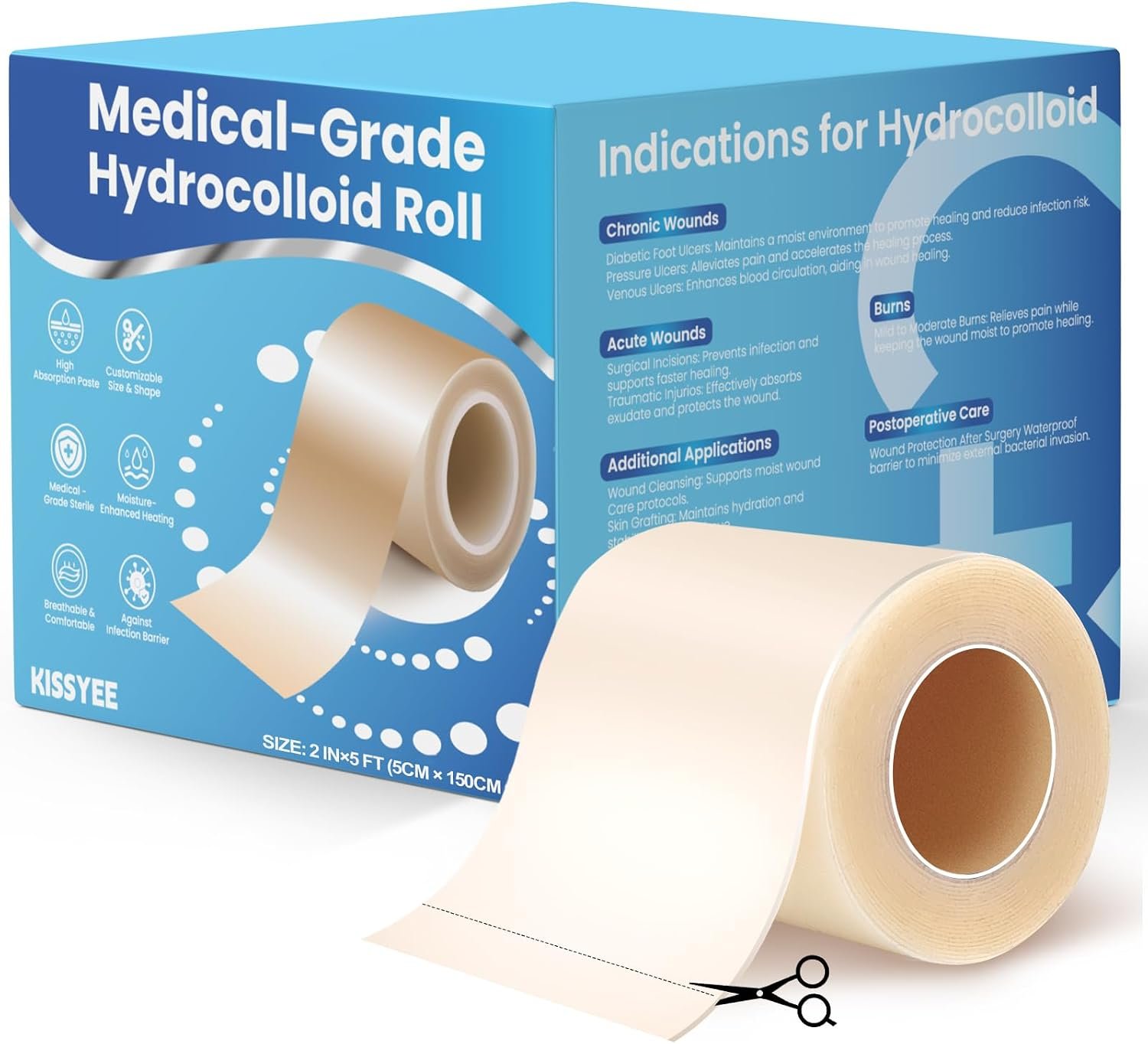 Hydrocolloid Roll Bandages, 2IN x 5...