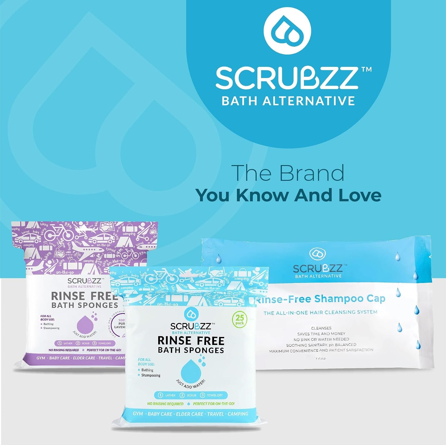 Scrubzz Shampoo Caps No Rinse for Elderly and Bedridden Patients, Rinse Free Shampoo Caps for Post Surgery and Hospital Stays, Waterless Hair Washing Shower Caps - 6 Pack - Image 7