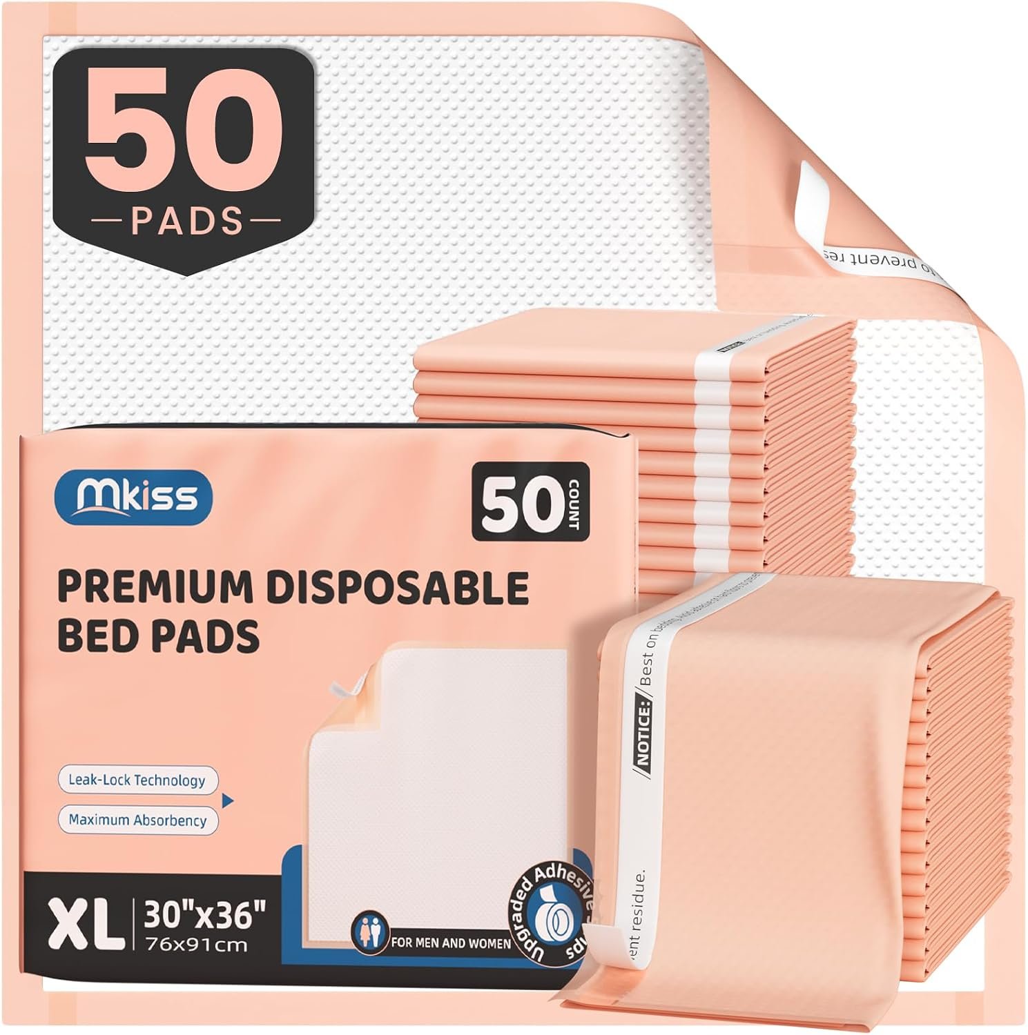 MKISS Bed Pads with Adhesive Strip ...