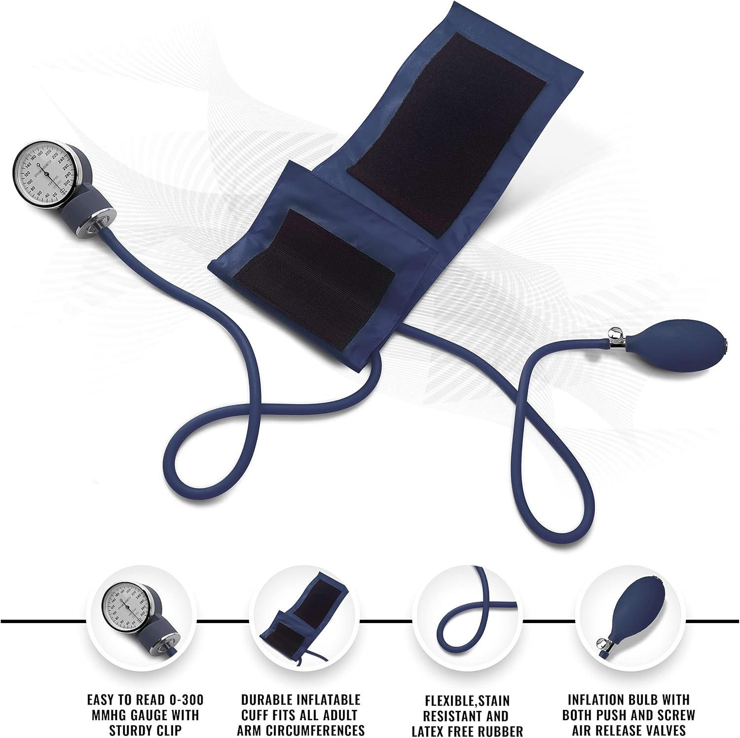 ASA TECHMED Nurse EMT Starter Pack Stethoscope, Blood Pressure Monitor and Trauma 7.5" EMT Shear Ideal Gift for Nurses, Medical Students, Firefighters, Police and Personal Use (Navy Blue) 4 Piece Set - Image 3