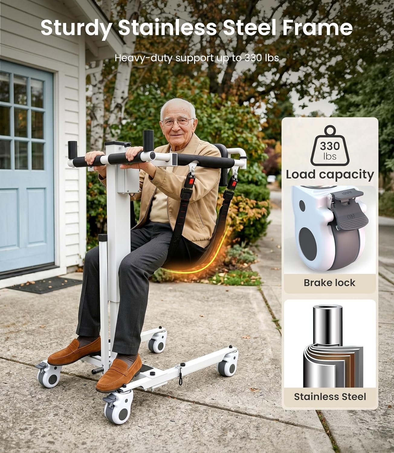 VOCIC Electric Transfer Lift for Car, Portable Folding Patient Lift Transfer Chair, Electric Assist Lift Aid for Seniors, Adults, AY06 - Image 6