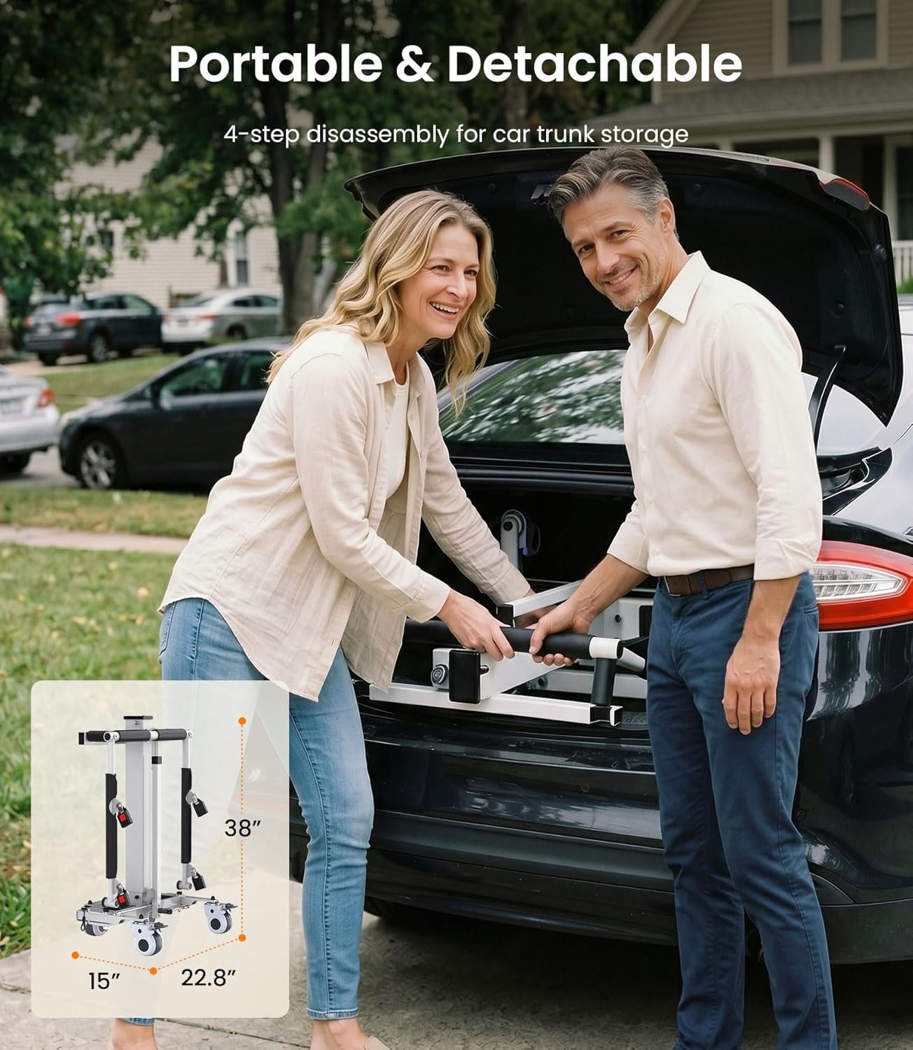 VOCIC Electric Transfer Lift for Car, Portable Folding Patient Lift Transfer Chair, Electric Assist Lift Aid for Seniors, Adults, AY06 - Image 5