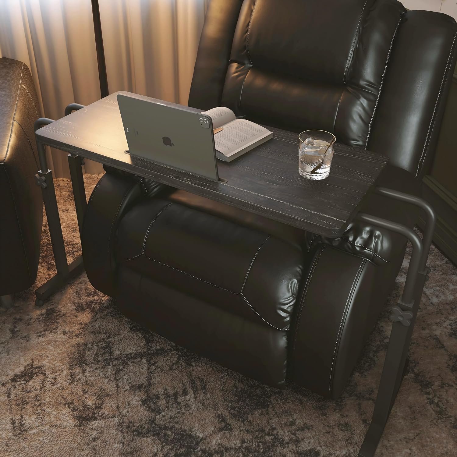 Overbed Table with Wheels, Height A...