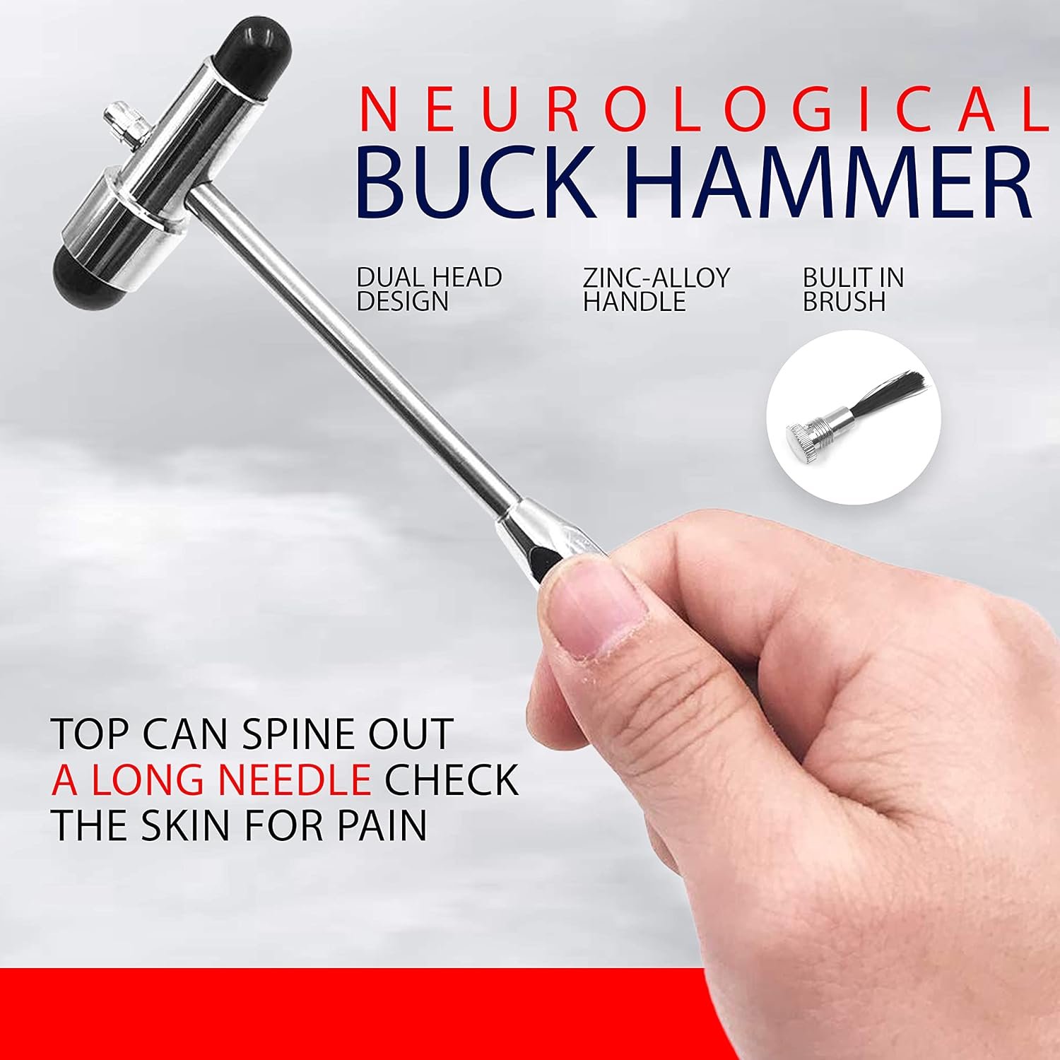 7 pcs Neurological Percussion Set, Reflex Taylor Buck Hammer Pinwheel Diagnostic Kit for Nurses, EMS, Medical Students, Clinical - Image 4