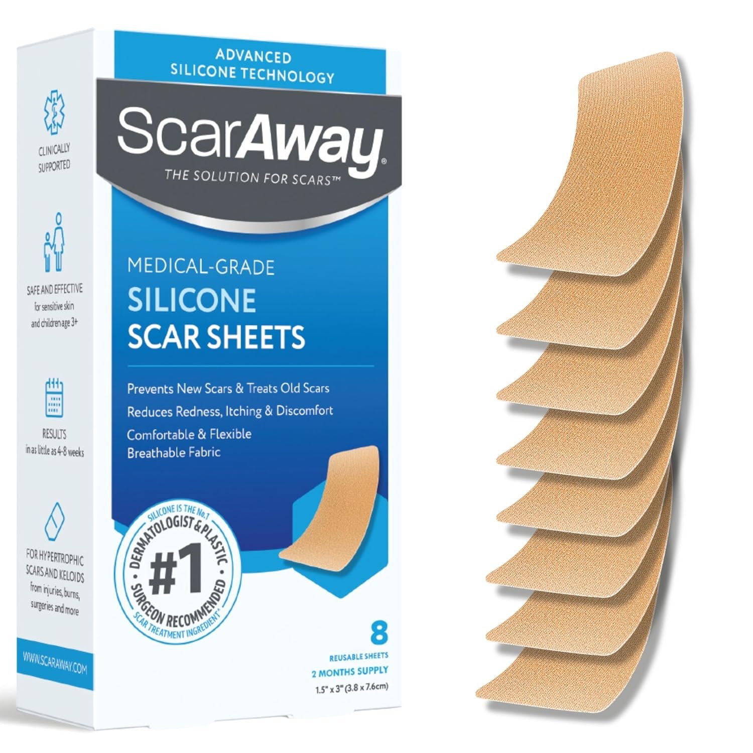 ScarAway Scar Fabric Sheets, Medica...