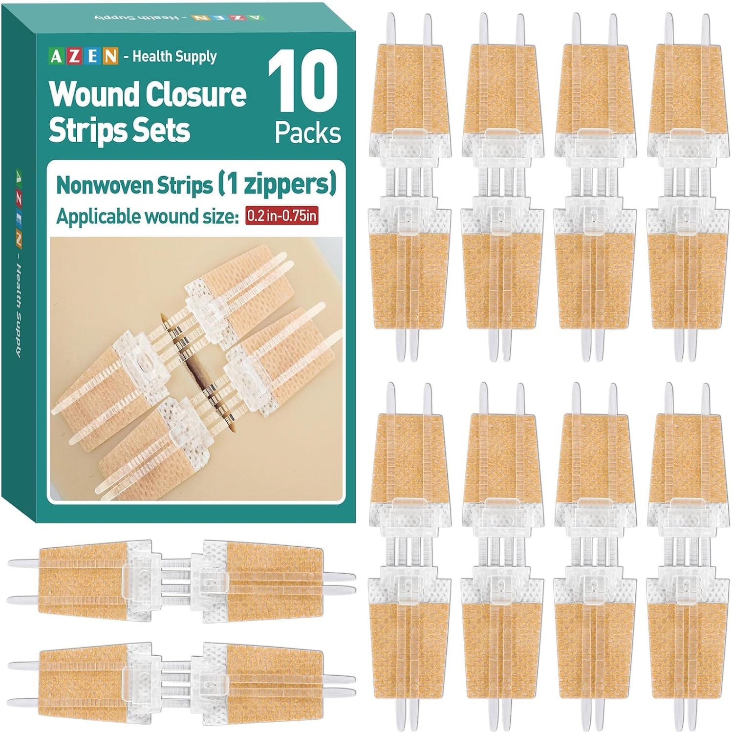 AZEN 10 Pack Emergency Wound Closur...