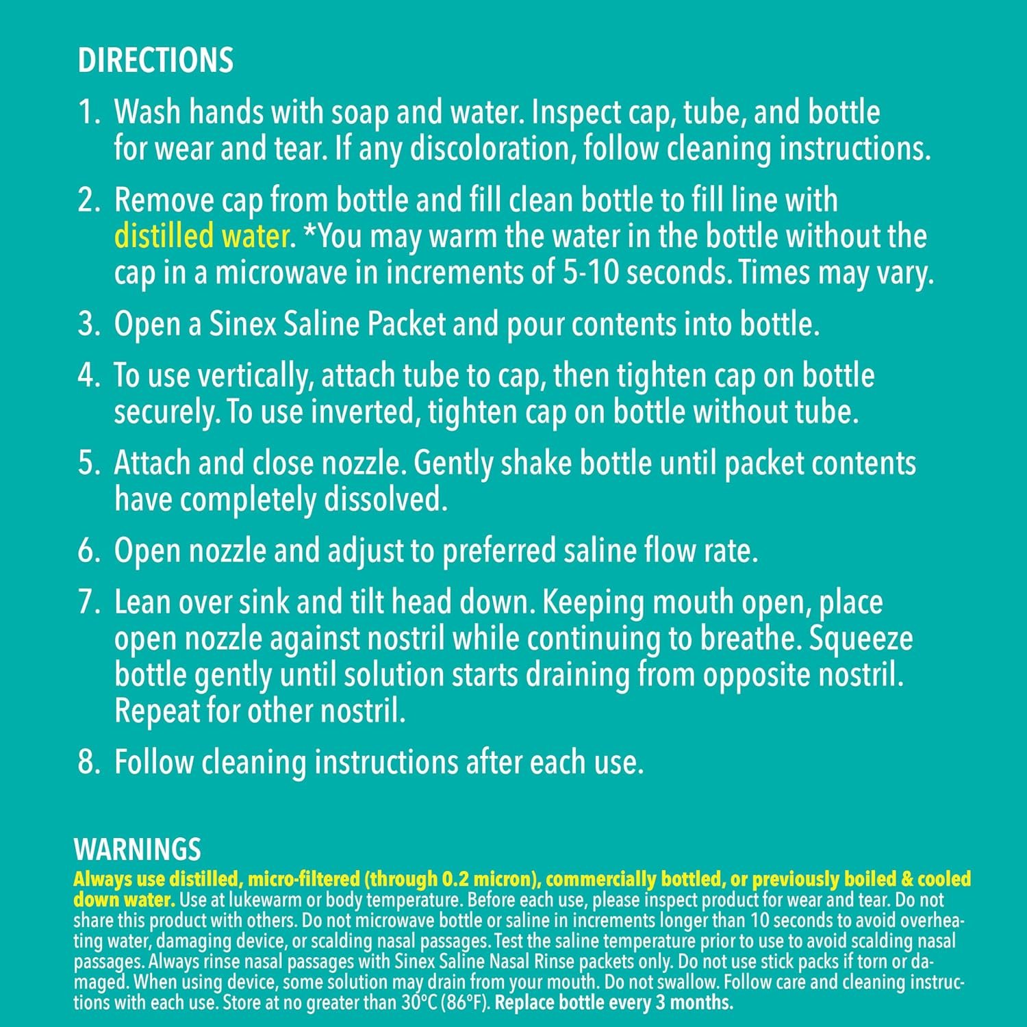 Vicks Sinex Saline Nasal Rinse Starter Kit, Drug Free Saline, Flush Out Mucus and Allergens, Fast & Effective Relief for Everyday Congestion from Sinus & Allergy, 1 Bottle + 30 Refill Packets - Image 13