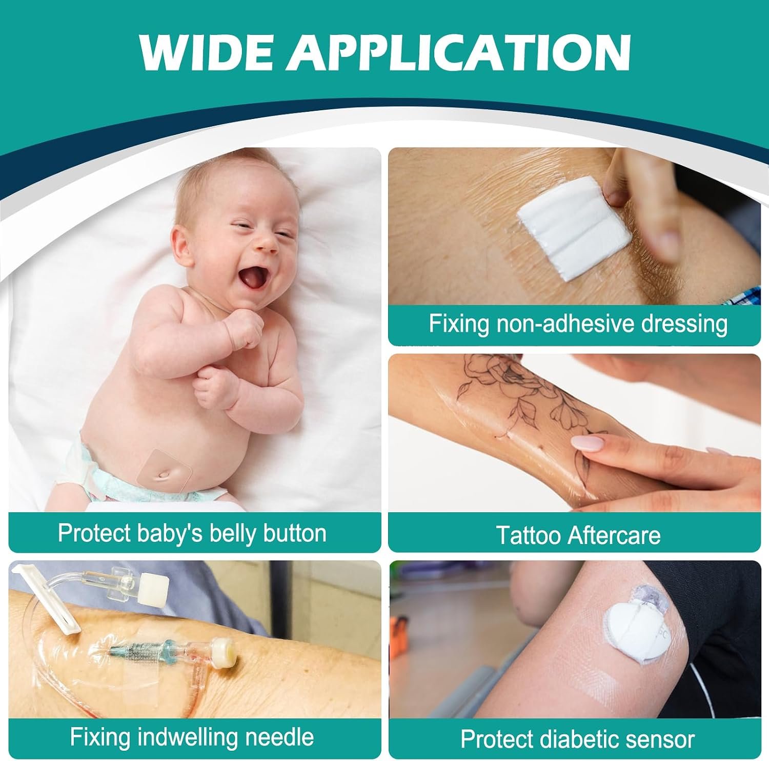 80 Packs Transparent Film Dressing 2.375" x 2.75", Waterproof Bandages - Image 4