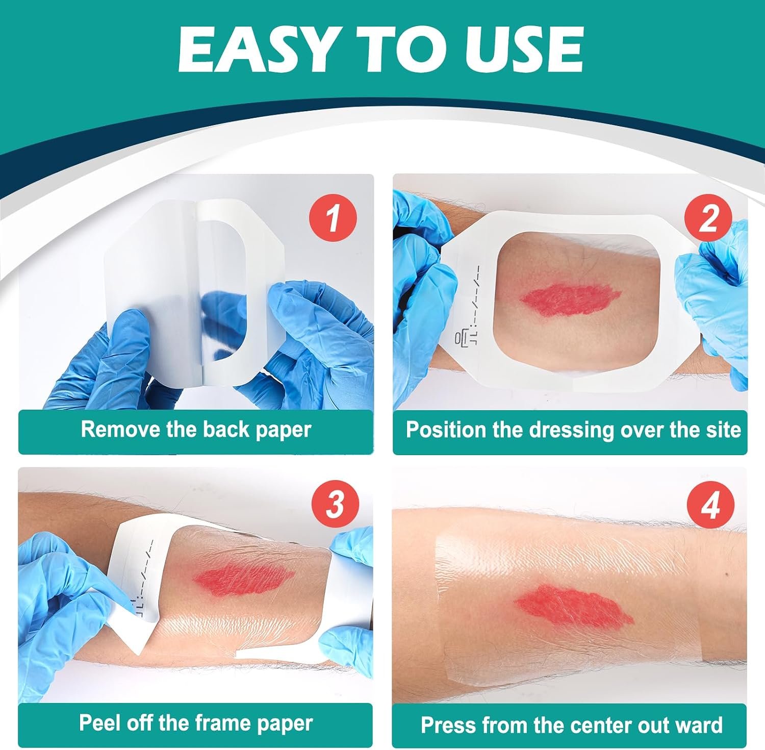 80 Packs Transparent Film Dressing 2.375" x 2.75", Waterproof Bandages - Image 7