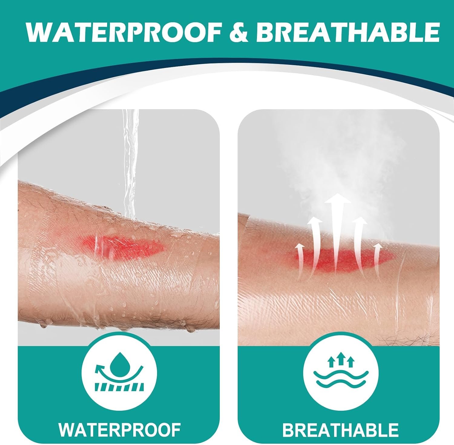 80 Packs Transparent Film Dressing 2.375" x 2.75", Waterproof Bandages - Image 6