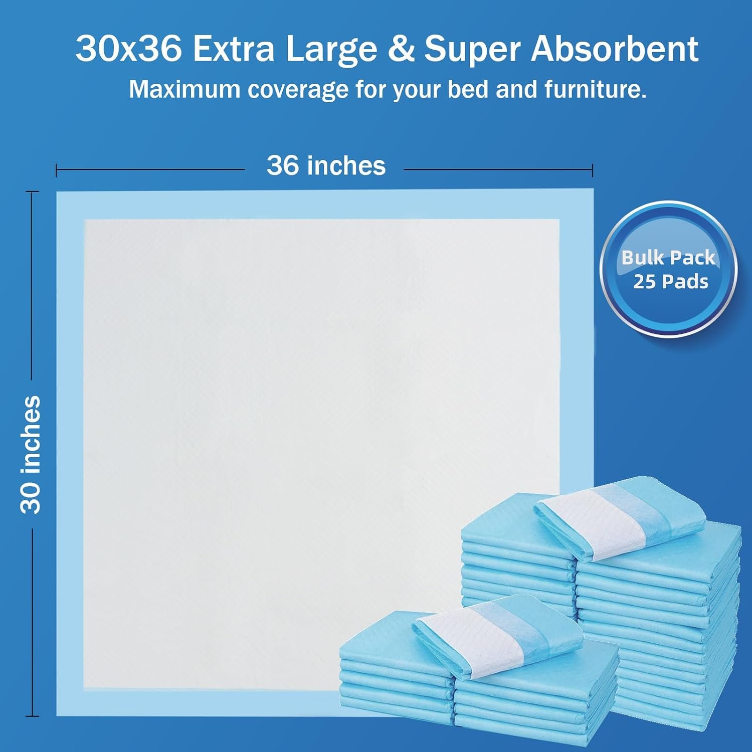 50 Count Disposable Bed Pads with Adhesive Strip 30"x36" - Image 4
