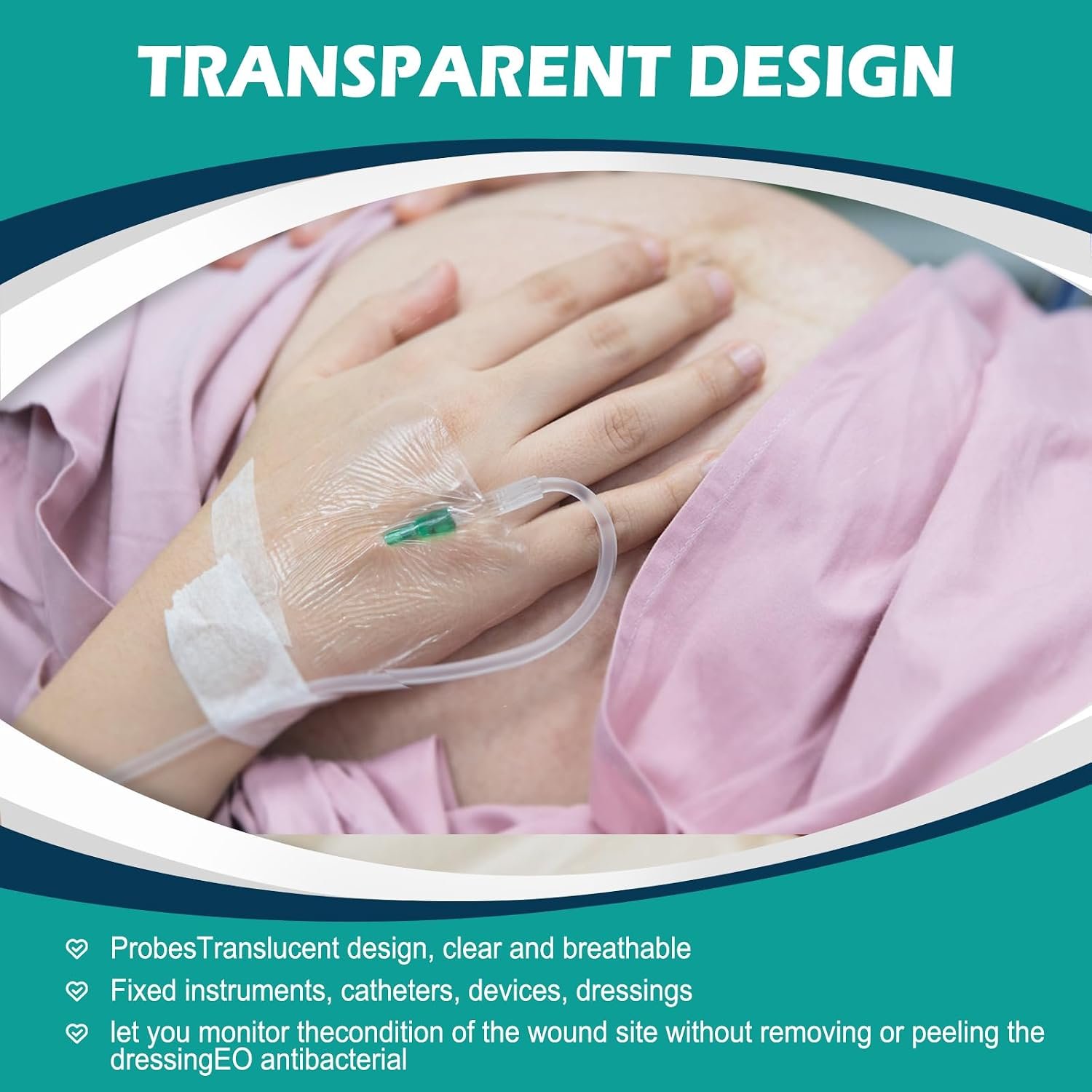 20 Packs Transparent Film Dressing 2.375" x 2.75", Waterproof Bandages - Image 5