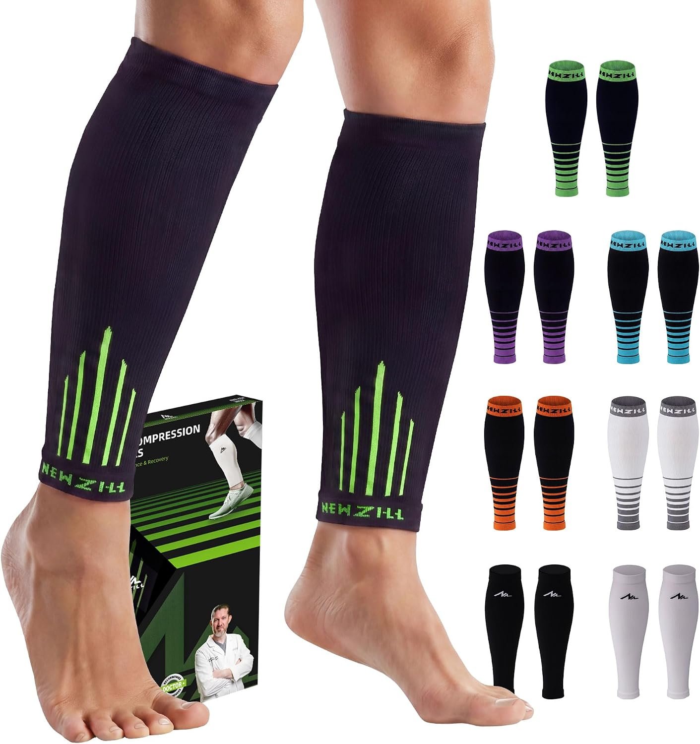 NEWZILL Compression Calf Sleeves (2...