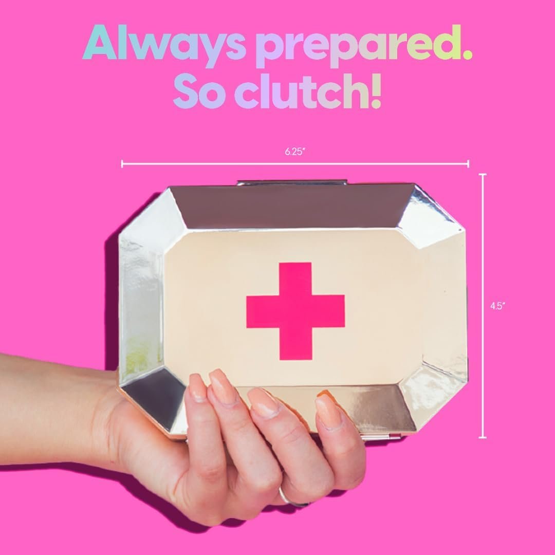BLINGSTING First Aid Kit - 75 Essential First-aid Supplies, Bandages, Wipes, Gold Travel Case - Multipurpose Mini Emergency Kit for Women - Pink Interior - Compact & Versatile - TSA Approved (1 Count) - Image 4